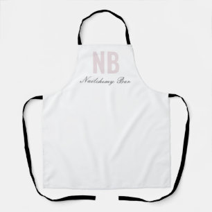 Modern Minimalist Nail Salon Custom Staff White Apron