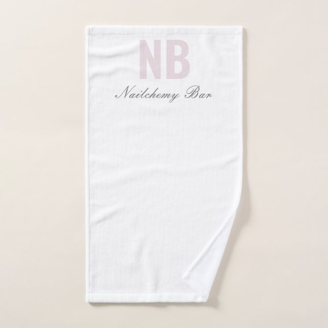 Modern Minimalist Nail Salon Custom White Hand Towel (Hand Towel)