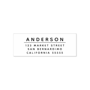 Modern Minimalist Name Address Self-inking Stamp