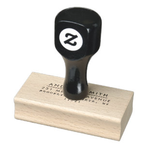 Modern Minimalist Name Divider Line Return Address Rubber Stamp