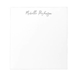 Modern Minimalist Name Personalised Calligraphy Notepad