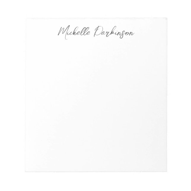 Modern Minimalist Name Personalised Calligraphy Notepad (Front)
