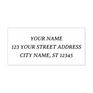 Modern Minimalist Name Return Address Rub Rubber S Stamp