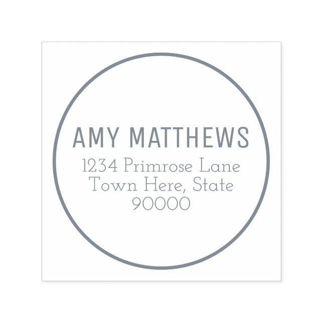 Modern Minimalist Name Return Address Stamp (Design)