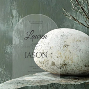 Modern Minimalist Names Calligraphy Black Acrylic Invitations