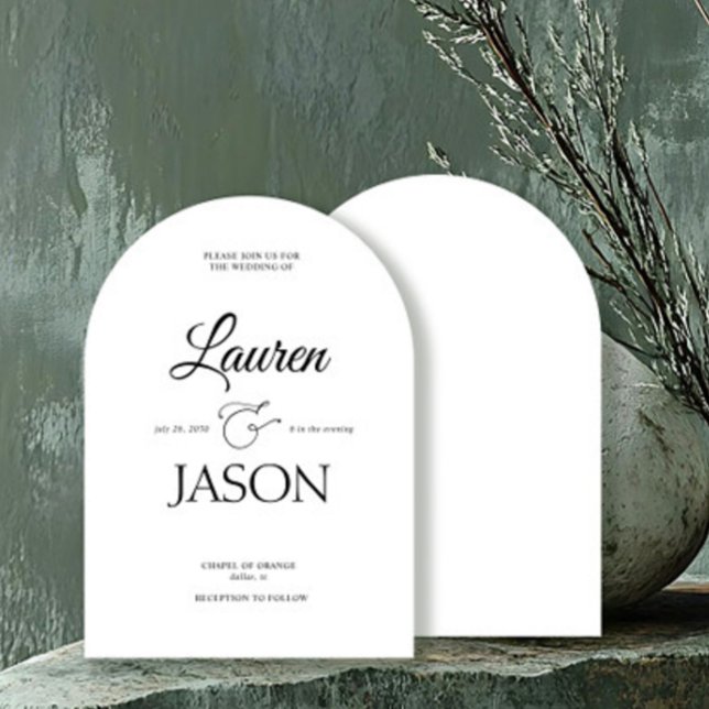 Modern Minimalist Names Calligraphy Black Invitation (Creator Uploaded)