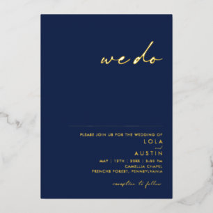 Modern Minimalist Navy And Gold We Do Wedding Real