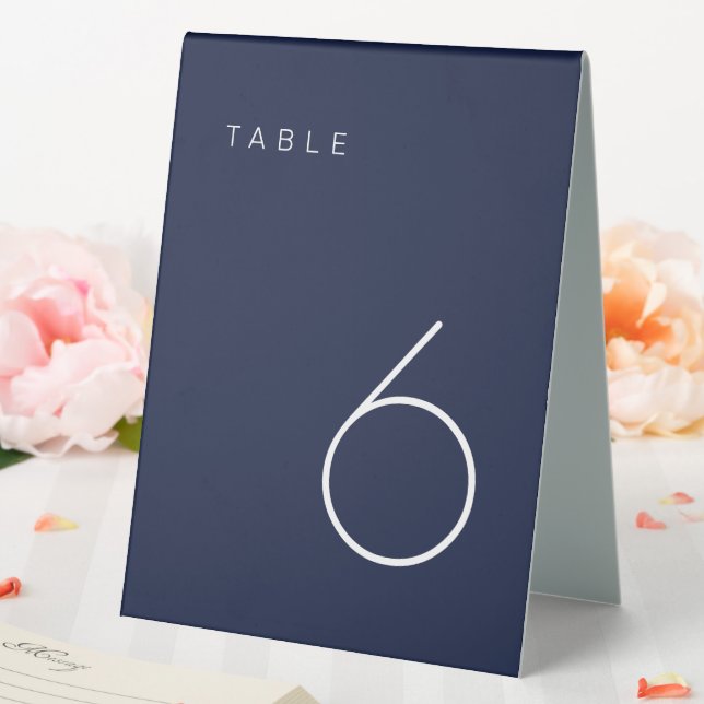 Modern Minimalist Navy and White Table Number Tabl (In SItu (Wedding))