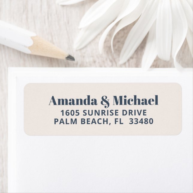 Modern Minimalist Navy Blue and Ecru Beige (Insitu)