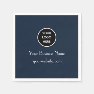 Modern Minimalist Navy Blue Business logo Modern Napkin