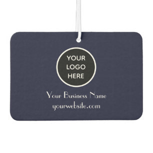 Modern Minimalist Navy Blue Custom logo QR Code Car Air Freshener