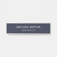Modern Minimalist Navy Blue Door Sign