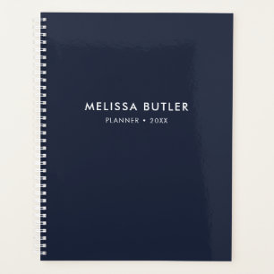 Modern Minimalist Navy Blue Planner