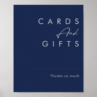 Modern Minimalist Navy Blue Silver Cards and Gifts