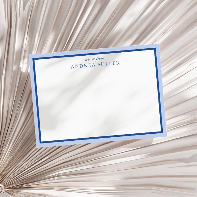 Modern Minimalist Navy Blue Two Border A Note From Card (Creator Uploaded)