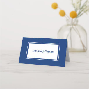 Modern Minimalist Navy Blue Wedding Place Card