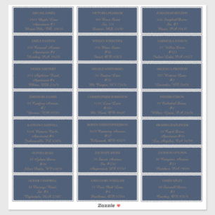 Modern Minimalist Navy Gold guest address labels