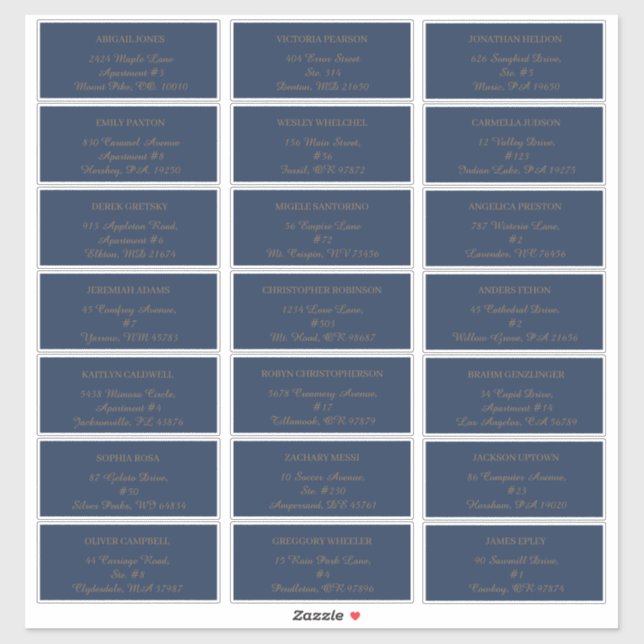 Modern Minimalist | Navy Gold guest address labels (Sheet)