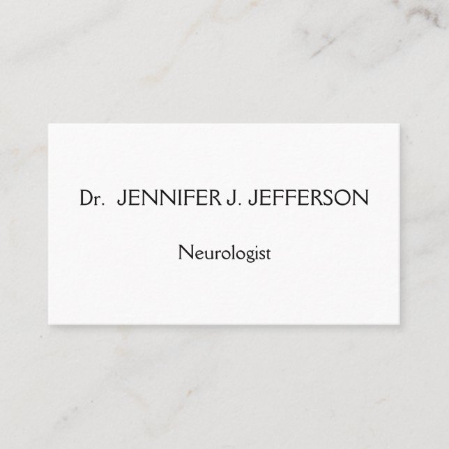 Modern & Minimalist Neurologist Business Card (Front)
