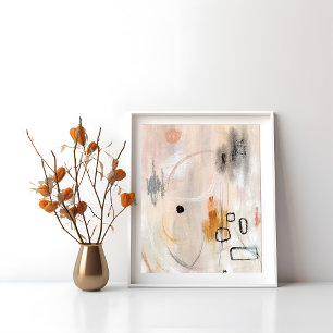 Modern minimalist neutral abstract art Poster