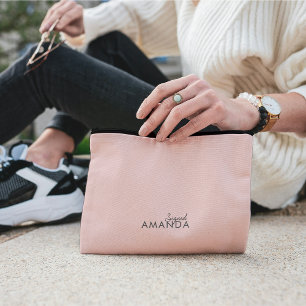 Modern minimalist Neutral Maid of Honour Accessory Pouch