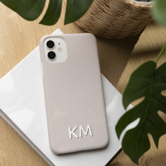 Modern Minimalist Neutral Monogram Case-Mate iPhone Case (Creator Uploaded)