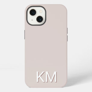 Modern Minimalist Neutral Monogram iPhone 13 Case