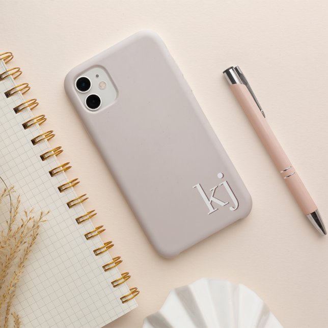 Modern Minimalist Neutral Monogram iPhone Case (Creator Uploaded)