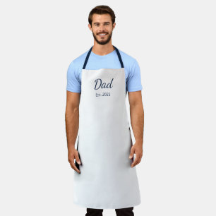 Modern Minimalist New Dad Navy Blue Typography Apron