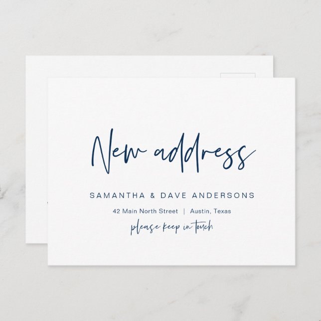 Modern minimalist, New Home Address Announcement P Postcard (Front/Back)