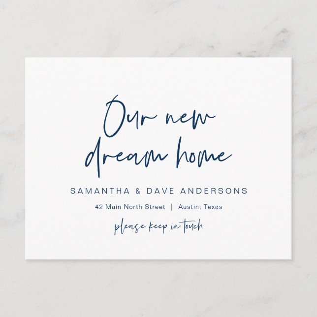 Modern minimalist, New Home Address Announcement Postcard (Front)