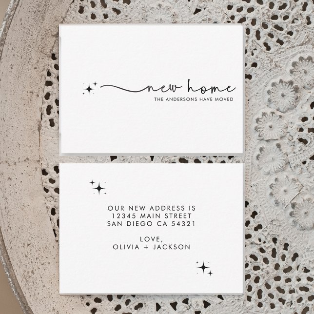Modern Minimalist New Home Handwritten Script Card (Creator Uploaded)