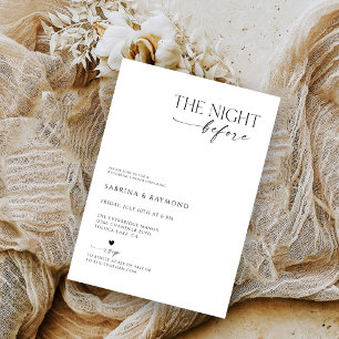Modern Minimalist Night Before Rehearsal Dinner Invitation