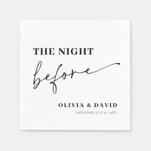 Modern Minimalist Night Before Rehearsal Dinner Napkin