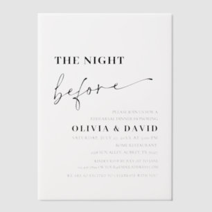 Modern Minimalist Night Before Rehearsal Dinner Vellum Invitations