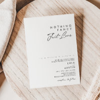 Modern Minimalist Nothing Fancy Just Love Wedding