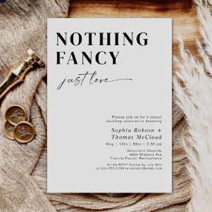 Modern Minimalist Nothing Fancy Just Love Wedding Invitation