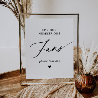Modern Minimalist Number One Fans Wedding Sign