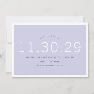 Modern Minimalist Numbers Photo Save The Date Card