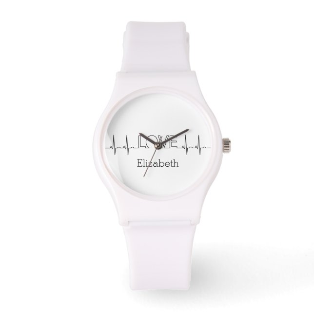 Modern Minimalist Nurse Personalised Name Watch (Front)