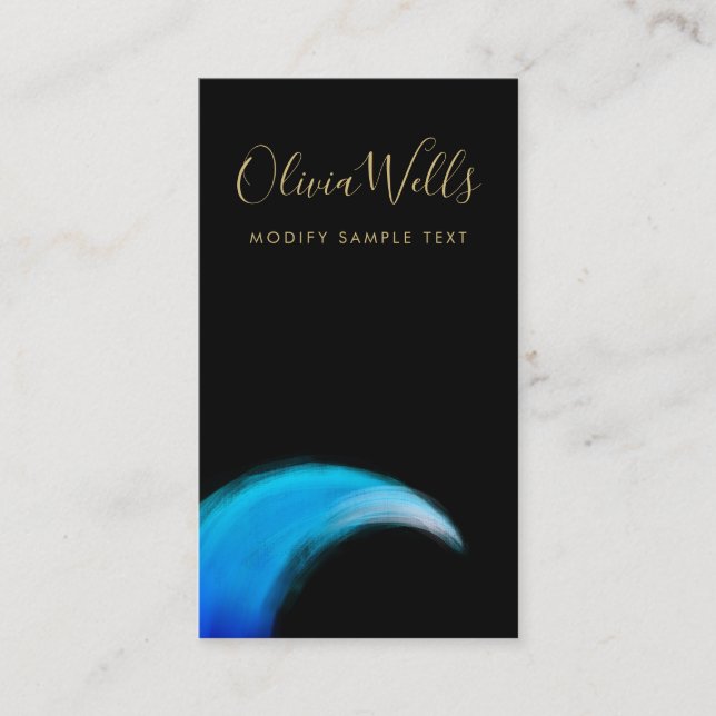 Modern  Minimalist Ocean Wave Business Card (Front)