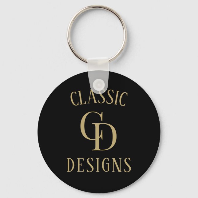 Modern Minimalist Office Gifts Company Logo Key Ring (Front)