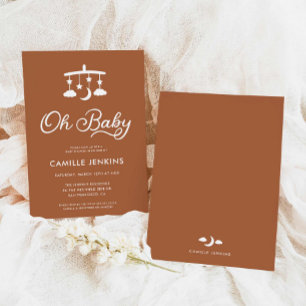 Modern Minimalist Oh Baby Shower Invitation