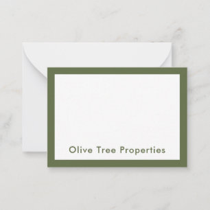 Modern Minimalist Olive Green Real Estate Agency Card