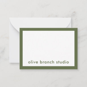 Modern Minimalist Olive Green Studio Name Card