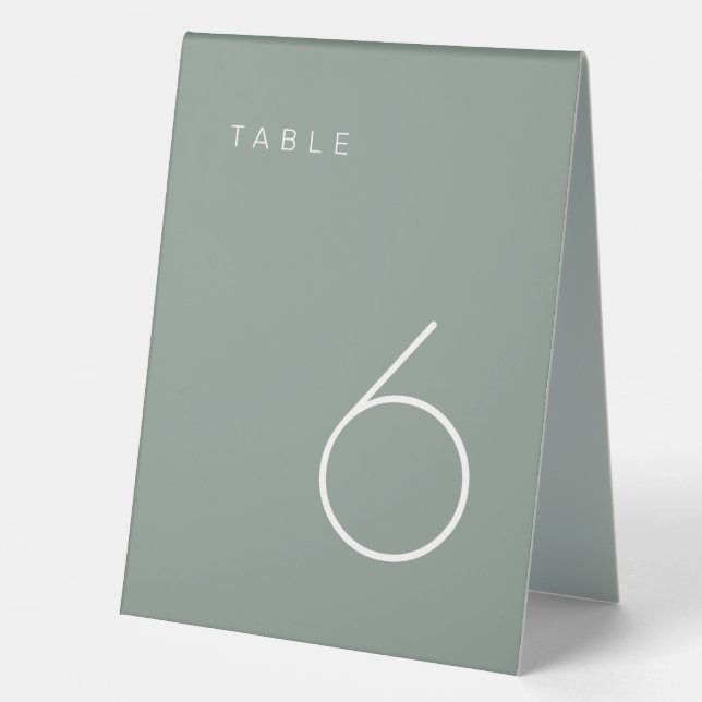 Modern Minimalist Olive Green Table Number  (Front)