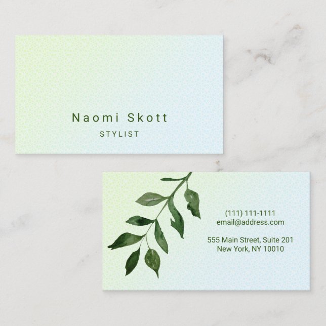 Modern Minimalist Ombre Leather Professional Busin Business Card (Front/Back)