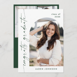 Modern Minimalist One 4 PHOTO Graduation Party Invitation