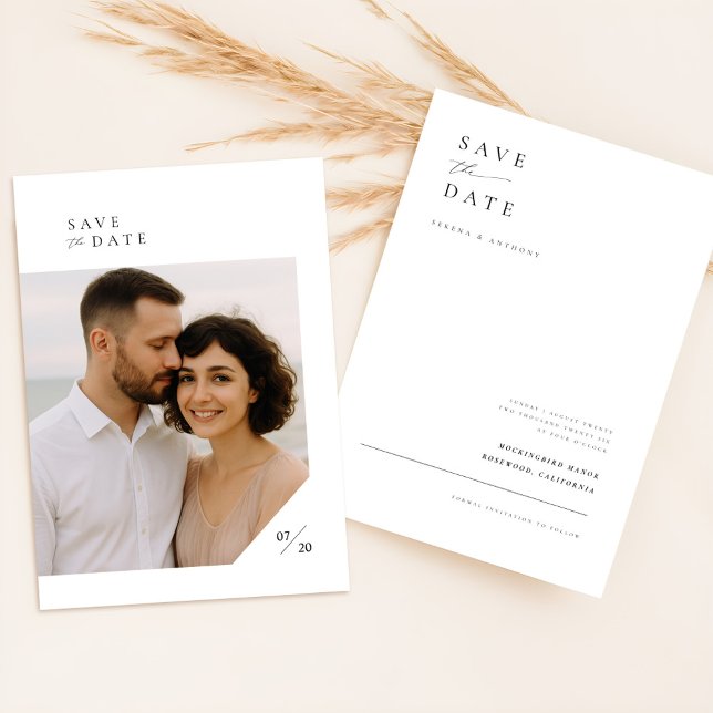 Modern Minimalist One Photo Save The Date (Creator Uploaded)