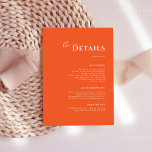 Modern Minimalist orange Enclosure card<br><div class="desc">orange Wedding Enclosure Cards,  Modern orange & pink  Wedding Enclosure Cards,  bold red Wedding Enclosure Cards,  bold Wedding Enclosure Cards.</div>